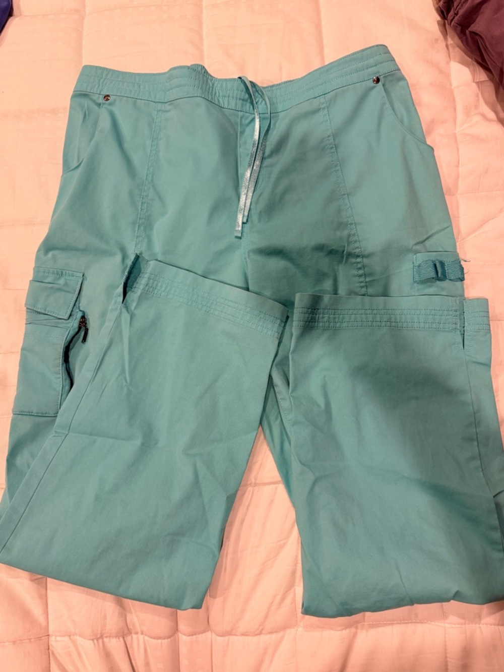 Mint Green Medical Scrub Cargo Pants